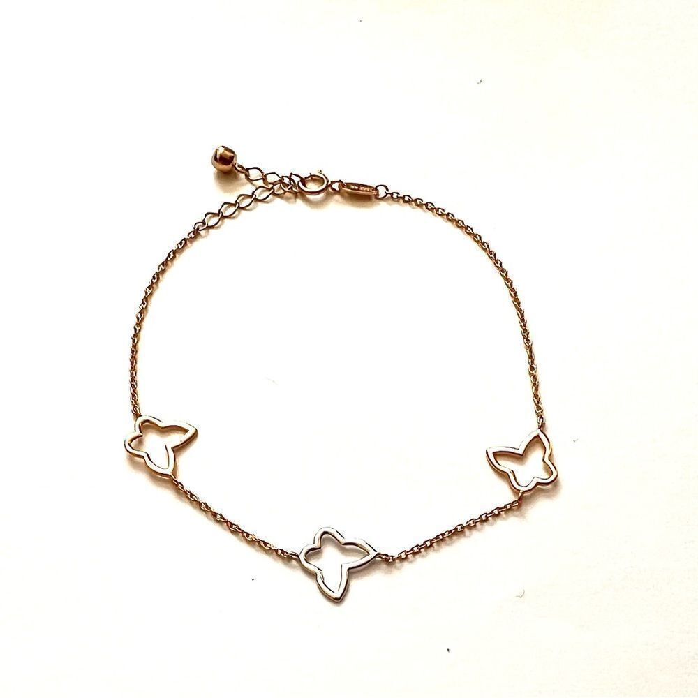 14k real gold butterfly bracelet dainty trendy | Gift for Girlfriend | Trendy |